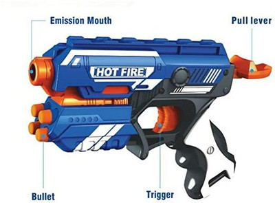 Manav Enterprises Toy Gun for Kids Foam Blaster Gun - Safe and Long Range - 10 Soft Bullets Guns & Darts(Multicolor)
