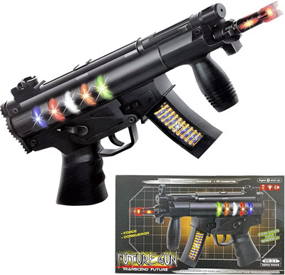 Aseenaa Future Sound Gun Toys for Kids, Boys Age 3-4-5-6 Year with Light, & Vibration Guns & Darts(Black)