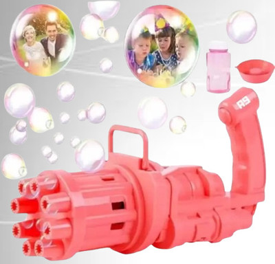 Nutriverse 8 Hole Bubble Maker Gatling Machine Toy for Kids Solution A46 Water Gun_FK28 Water Gun(Multicolor)