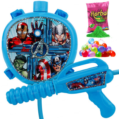 zest 4 toyz Holi Pichkari & Water Gun with 100 Pcs Water balloons & 100 Gr Holi Color Guns & Darts(Blue)