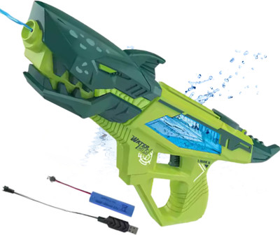 GINROO Electric Shark Design,Automatic High-Powered Water Gun Blaster for kids & Adults Water Gun(Green)