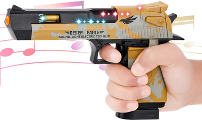 Aseenaa Light And Sound Police Army Style Pistol Gun Toy With Moving Top Loader For Kids Guns & Darts(Multicolor)