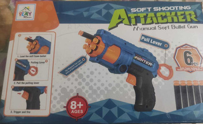 giftsrus Soft Bullet Gun Toy for Kids with 6 Foam Bullets-Manual Darts & Plastic Bullets(Multicolor)