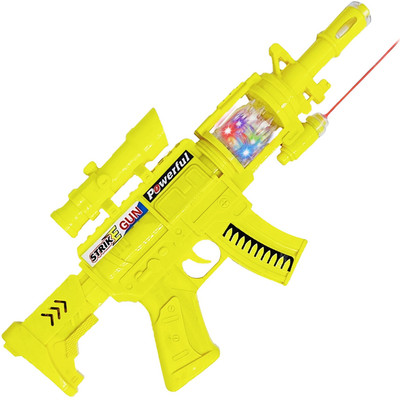 Aseenaa Toy Gun With Laser Light, Sound & LED Lights With Vibration For Kids & Toddlers Guns & Darts(Yellow)