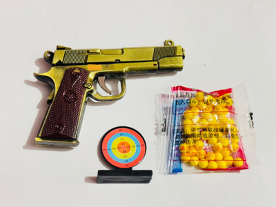 RSG Glock 17 Metal Air Gun Toy with 100 BB Bullets & Dart Board for Kids Guns & Darts(Gold)