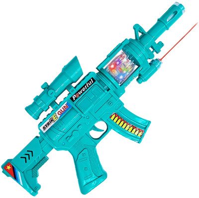 Aseenaa Toy Gun With Laser Light, Sound & LED Lights With Vibration For Kids & Toddlers Guns & Darts(Green)