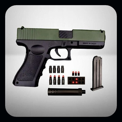 GEX Shooting Gun for Kids (G-U)-AK318 Darts & Plastic Bullets(Green, Black)
