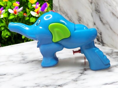 Gurukrupa Toys Elephant shape tank pichkari for kids - Blue Green Water Gun(Blue)