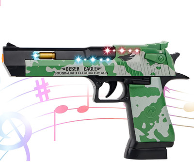 Aseenaa Light & Sound Police Army Style Pistol Gun Toy With Moving Top Loader For Kids Guns & Darts(Multicolor)