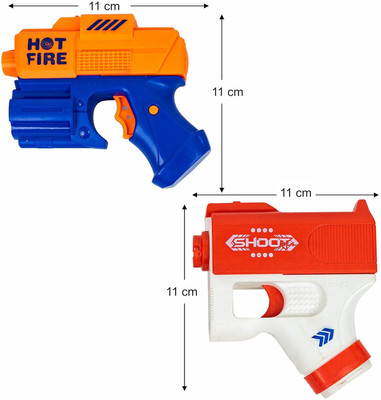 Lattice Twin Manual shot Soft Bullet Gun with 6 Foam Bullets & Targets Guns & Darts Guns & Darts(Multicolor)