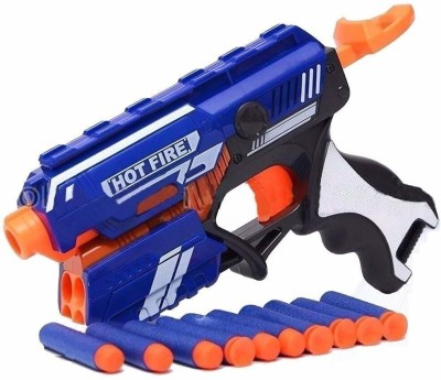 Toyporium Blaze Storm Soft Bullet Gun Shooting Gun Toys with 10 Foam Bullets Guns & Darts(Blue)