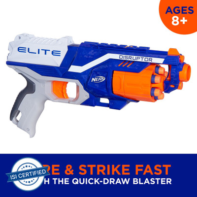 Nerf Elite Disruptor Blaster,Rotating Drum, Slam Fire, incl. 6 Darts; for 8+ Guns & Darts(Multicolor)