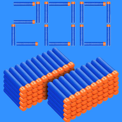 BZILO PACK OF 200 Soft Foam Suction Bullets Darts for Toy Guns Safe Bullets R45 Darts & Plastic Bullets(Multicolor)