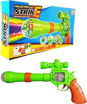 RRCollection Projection Strik Electric 3D Light and Music Gun Toy For kids Guns & Darts(Multicolor)