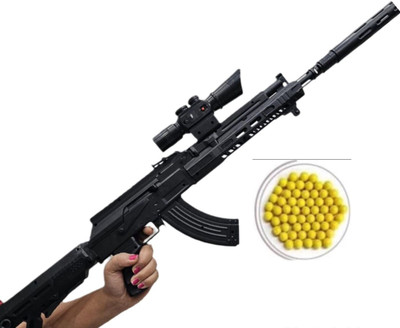 TILLU TIM TIM TOYS NINETY CM LONG TOY BLACK GUN FOR BOY ALL AGE LEARNING SKILLS Darts & Plastic Bullets(Black)