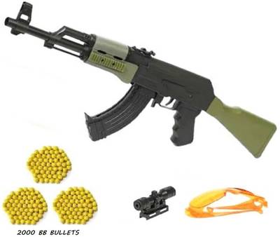 HALO NATION AK-47 BB Bullet Gun Sniper Gun 23inch Long AK47 Rifle Airsoft Gun 2000 Bullet Guns & Darts