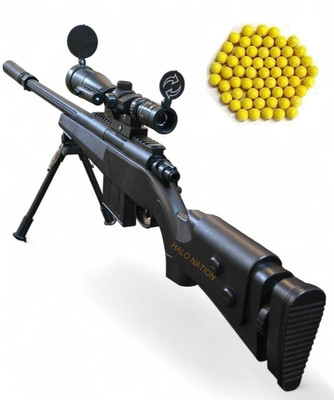 HALO NATION 108cm Airsoft Gun Toy M24 Sniper Rifle BB Bullet AWM Gun Toy With 1000 BB Bullet Guns & Darts(Black)