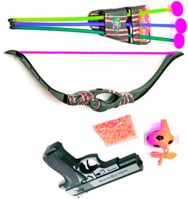 Dynamic Retail Global Gun Toys for Boys With Bullets, Archery Bow Arrows, Blaster Guns Darts R.x1162 Guns & Darts(Black)