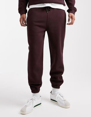 GYRFALCON Solid Men Maroon Track Pants
