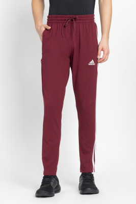 ADIDAS Striped Men Red Track Pants
