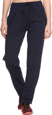 HouseOfCommon Printed Women Dark Blue Track Pants