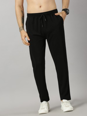 BOLDER Solid Men Black Track Pants