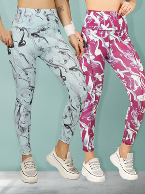 BEYOGINI Printed Women Blue, Purple Track Pants