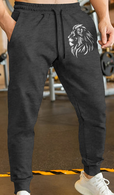 VCANEE Solid Men Grey Track Pants