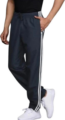 MASTERY Striped Men Black Track Pants