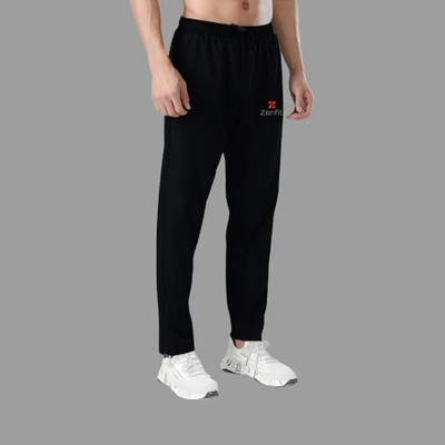zenfit Solid Men Black Track Pants