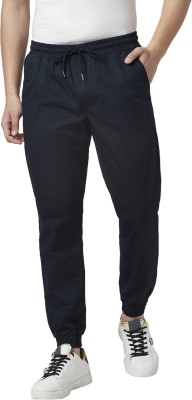 PEOPLE Solid Men Dark Blue Track Pants