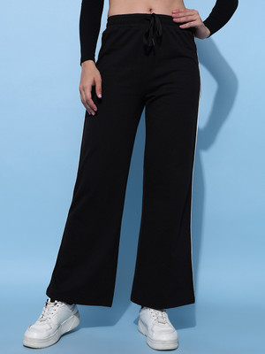 Lady Stark Solid Women Black Track Pants