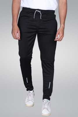 Cronix Solid Men Black Track Pants