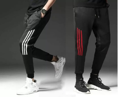 zesso sports Striped Men Black Track Pants