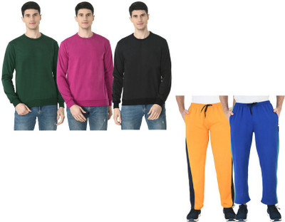 Indistar Solid Men Multicolor Track Pants
