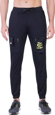 Mindsart Trending Printed Men Black Track Pants