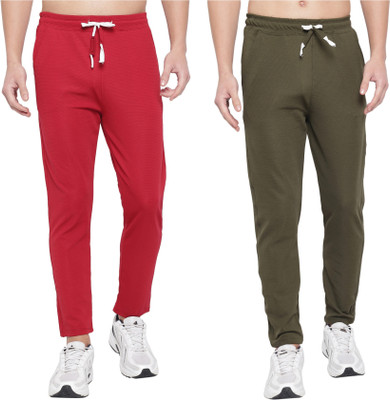 Al-Hudooms Solid Men Red, Olive Track Pants