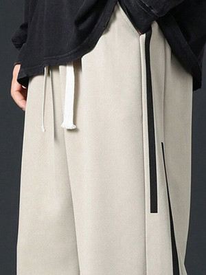 NFTRENDLYY Striped Men Beige Track Pants