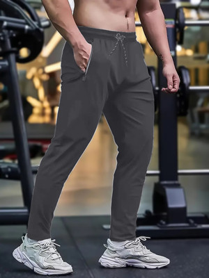 Lripsome Solid Men Grey Track Pants