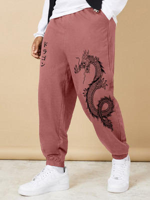 Jump Cuts Printed Men Purple Track Pants