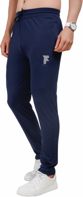 Fusion Solid Men Blue Track Pants