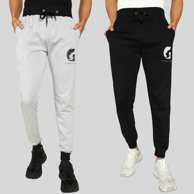 GYRFALCON Printed Men Grey, Black Track Pants