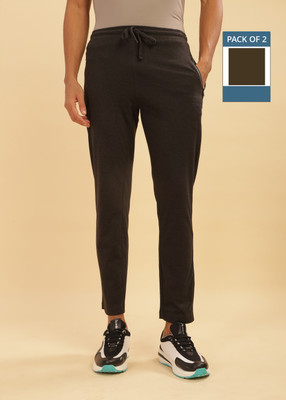 Force NXT Solid Men Black Track Pants