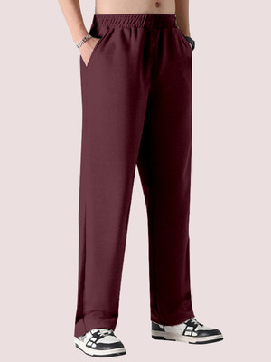 METRONAUT Solid Women Maroon Track Pants