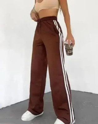 Kiba Retail Striped Women Brown Track Pants