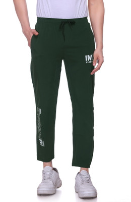 XENIOS Solid Men Green Track Pants