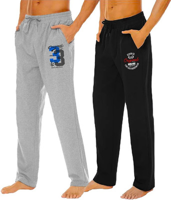 Kartblack Printed Men Grey, Black Track Pants