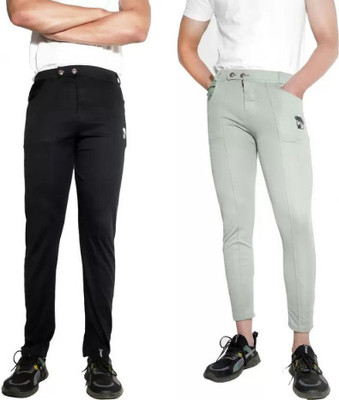 ACE SPORTS Solid Men Black, Grey Track Pants