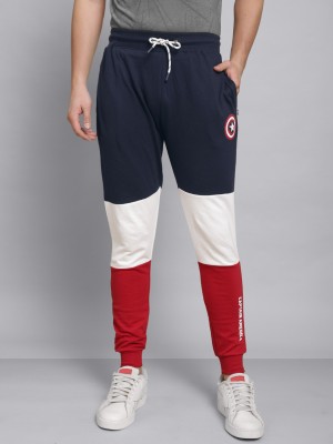 Captain America By Free Authority Colorblock Men Blue Track Pants