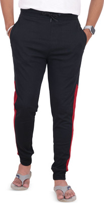 Ecolove Solid Men Black Track Pants